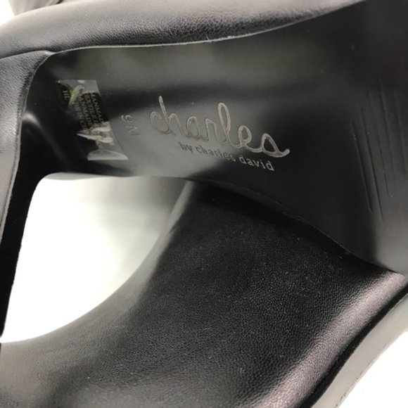 Charles David Black Pointed Toe Mid-calf Boots 9M - Picture 6 of 8